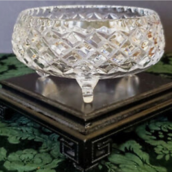 Antique Rare & Unique Gorham Crystal Tri-Footed Bowl Perfect Diamond Pattern - Picture 2 of 8